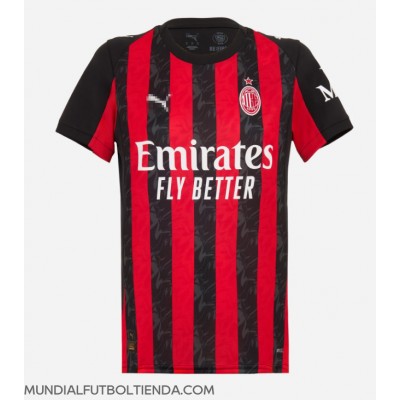 Camiseta AC Milan Youssouf Fofana #19 Primera Equipación Replica 2025-26 para mujer mangas cortas Camiseta AC Milan Youssouf Fofana #19 Primera Equipación Replica 2025-26 para mujer mangas cortas